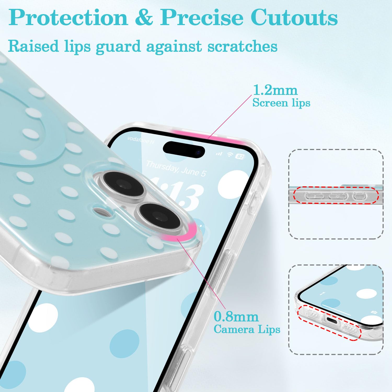 Amazon.co.jp: UEEBAI 対応 iPhone 17 用の ケース TPU ドット柄
